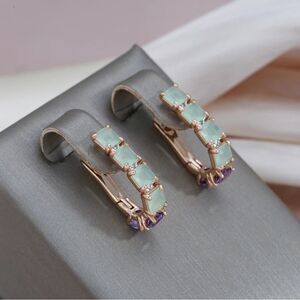 #21 Classic Natural Zircon Oval Hoop Earrings